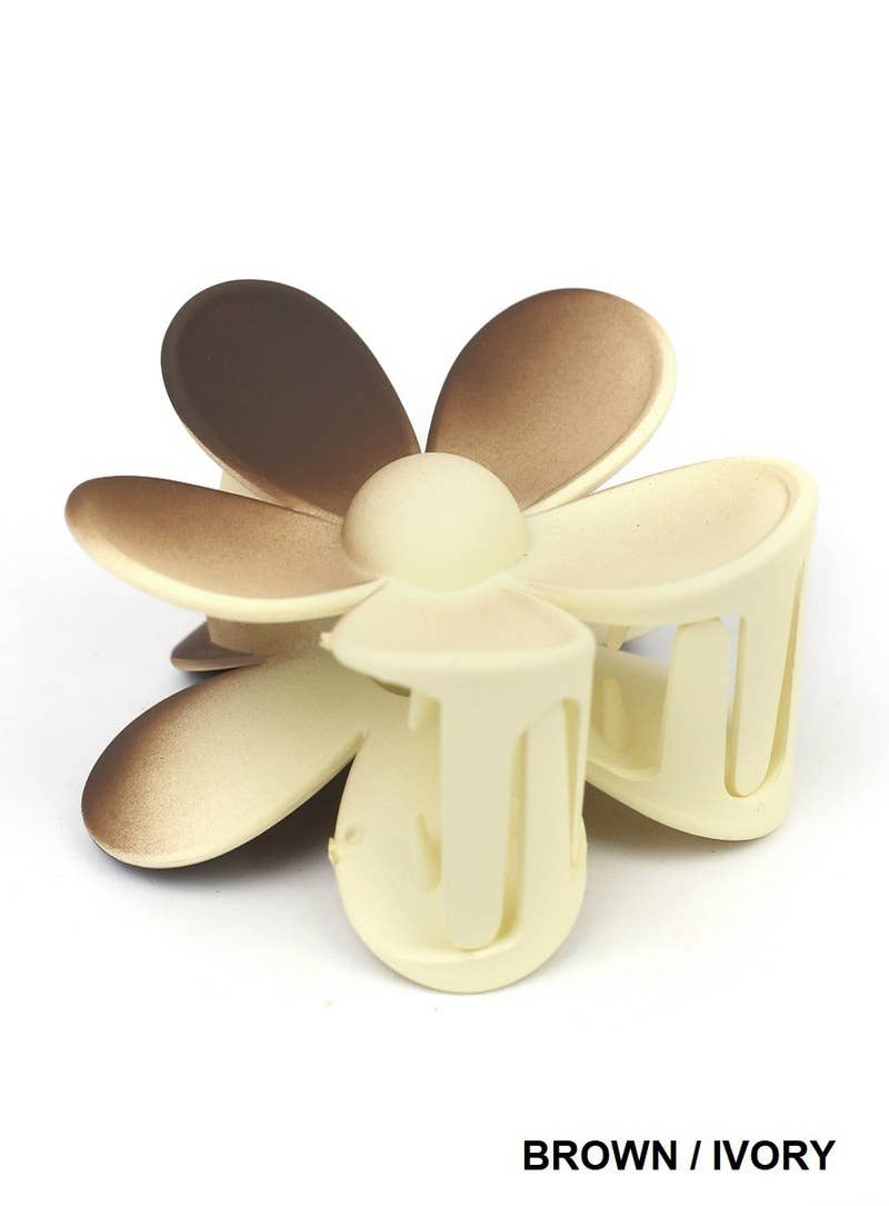 ....42POPS Large Flower Hair Claw Hair Clip Valentine gift: OS / BLACK/BROWN-161867