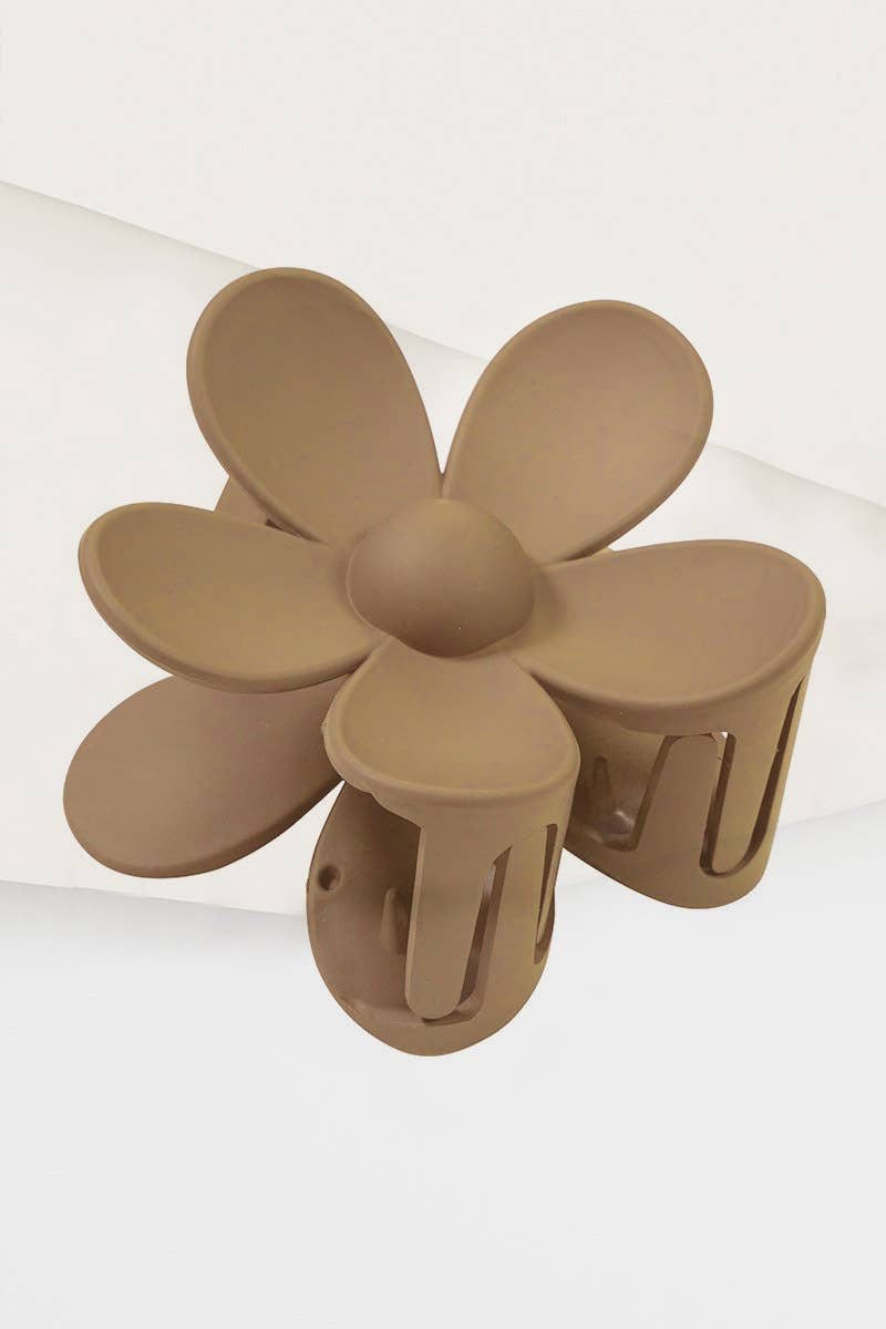 ....42POPS Large Flower Hair Claw Hair Clip Valentine gift: OS / MOCHA/ASH MOCHA-163586