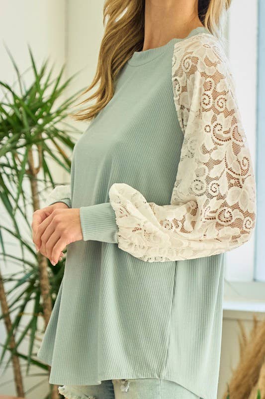 My romantic lace sage top