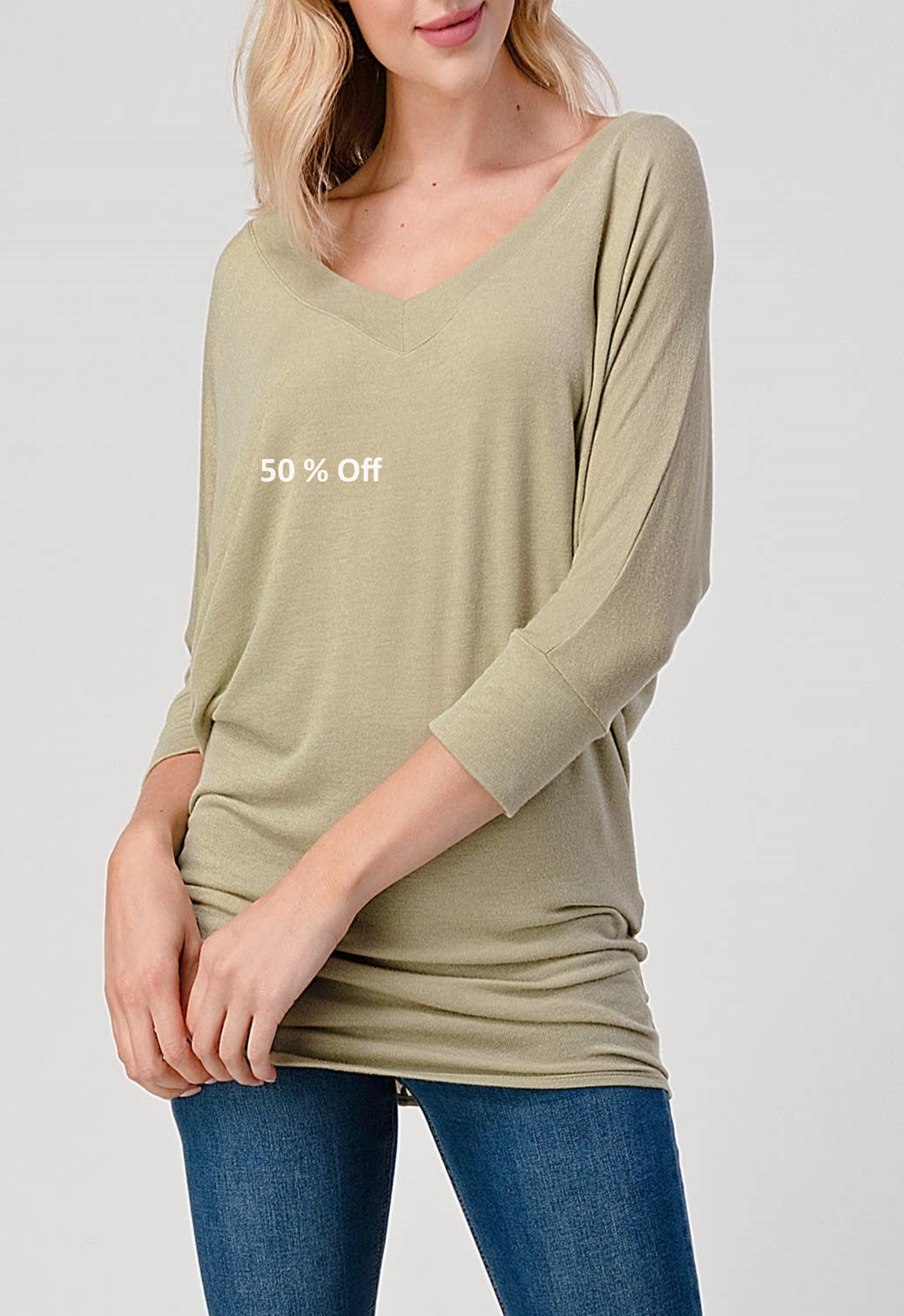 Vintage Sage 3/4 sleeve shirt