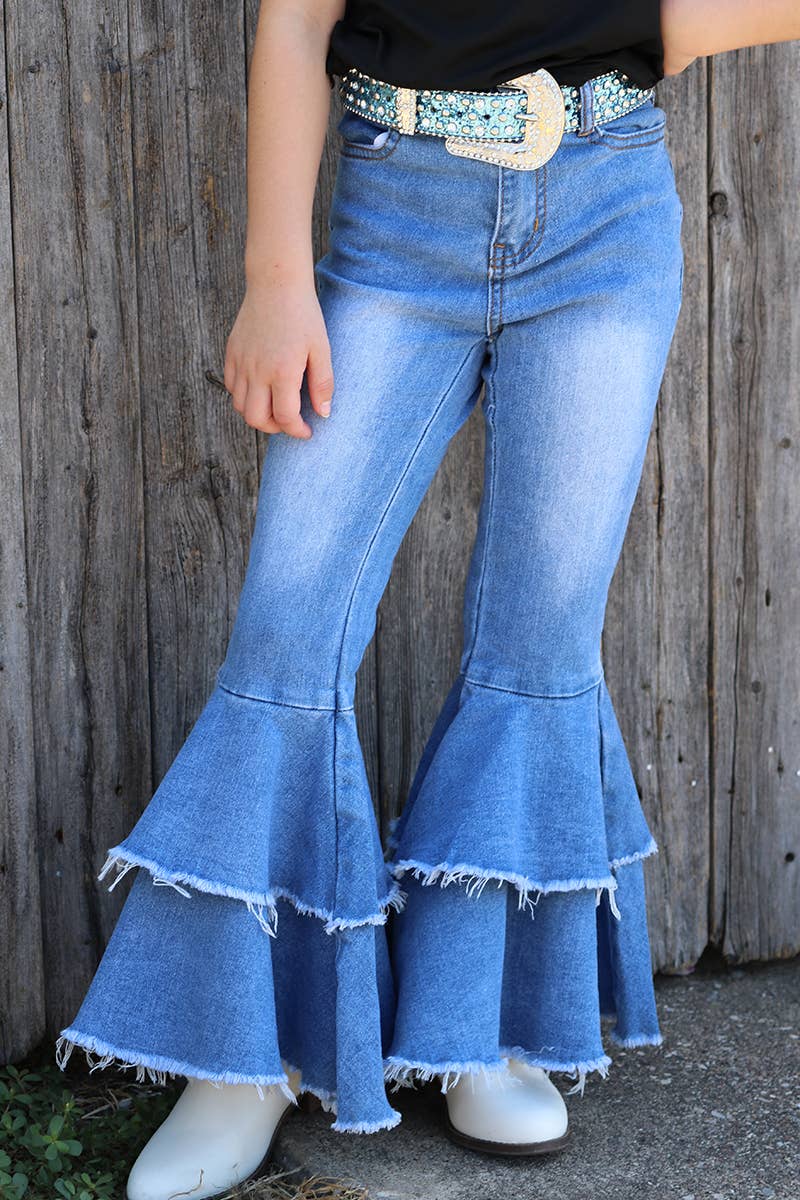Girls Double Layer Bell Bottoms