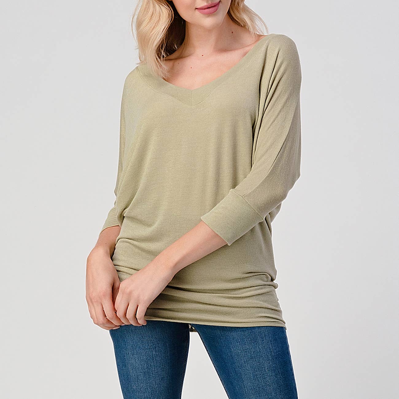 Vintage Sage 3/4 sleeve shirt