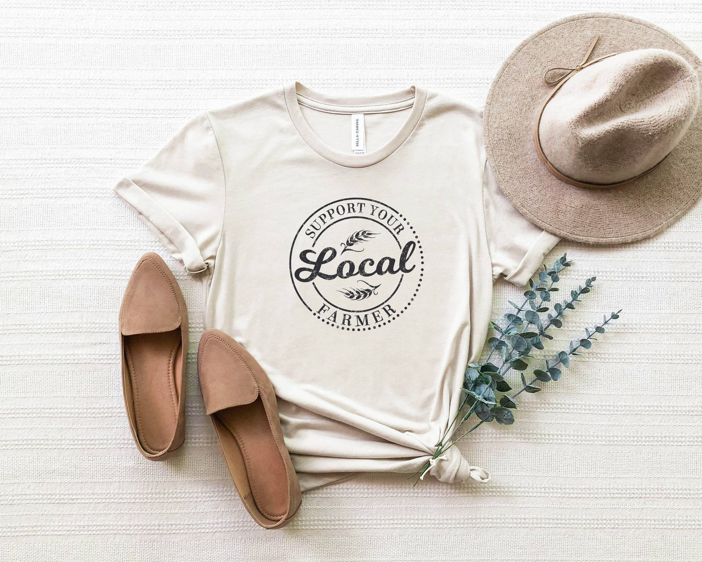 Support You Local Farmer, Farmer's Market Shirt, Farm Shirt: Gray / S - Unisex
