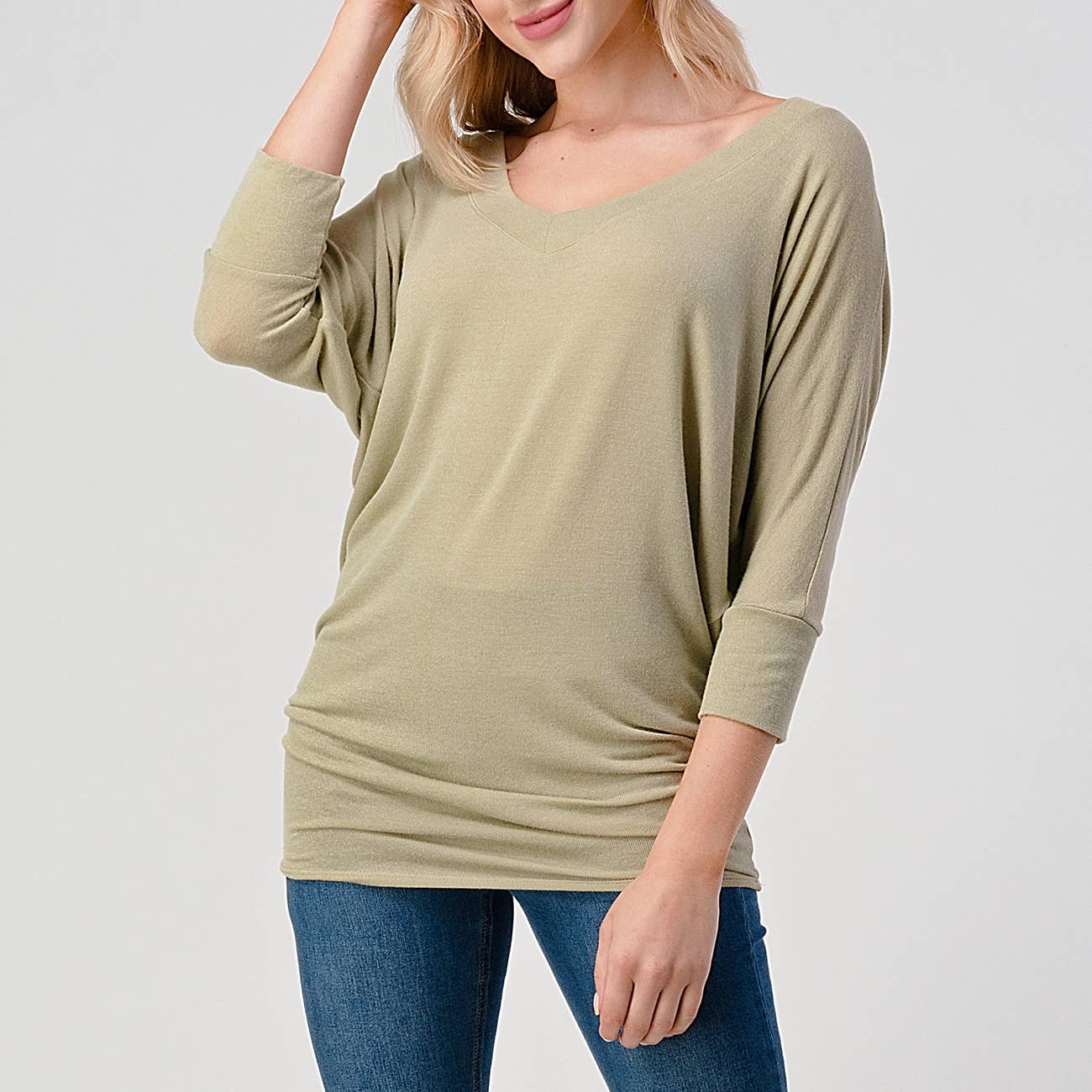 Vintage Sage 3/4 sleeve shirt