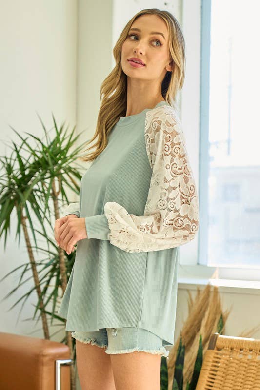 My romantic lace sage top