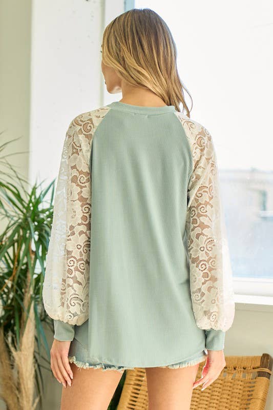 My romantic lace sage top