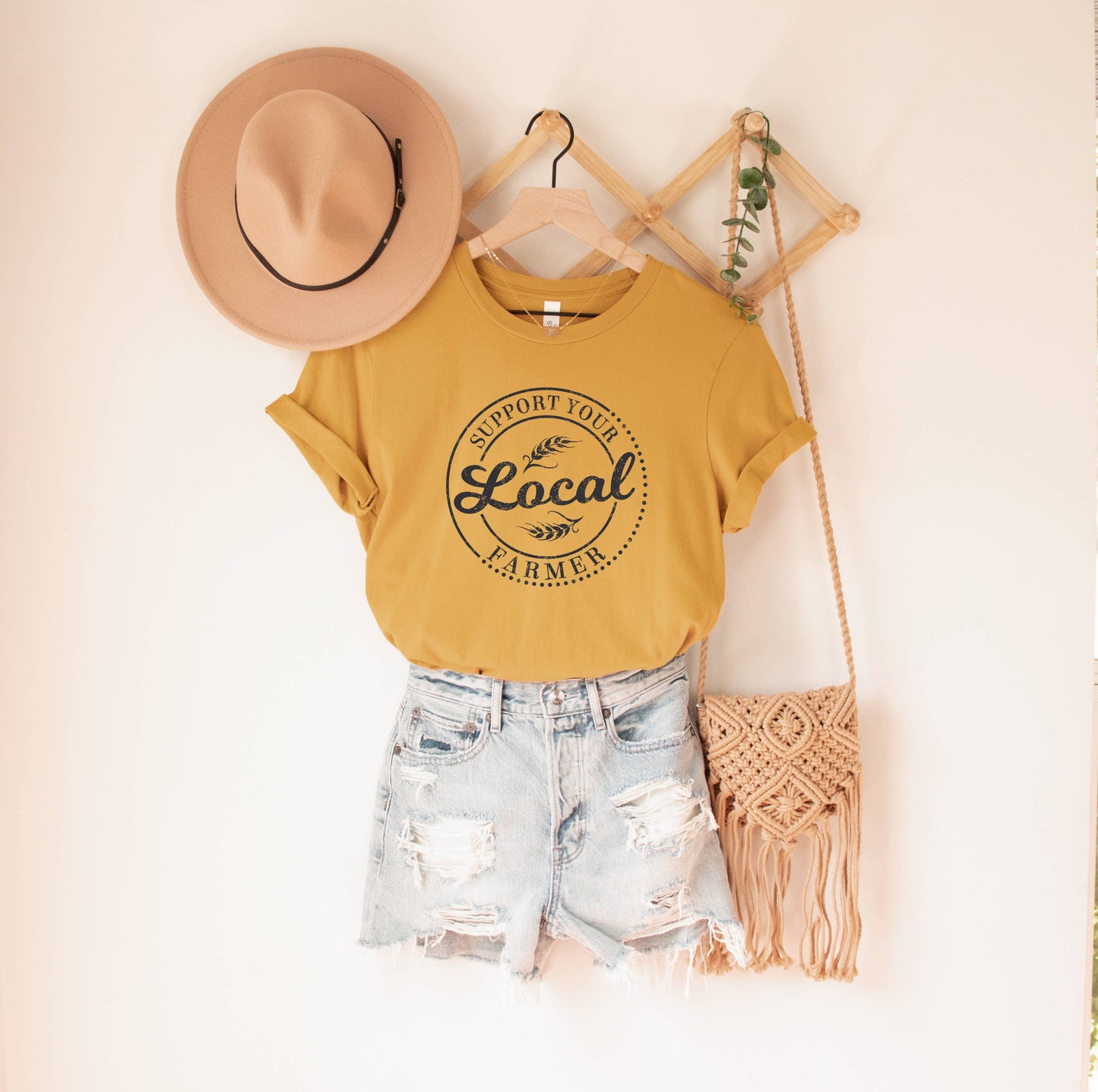 Support You Local Farmer, Farmer's Market Shirt, Farm Shirt: Gray / L - Unisex
