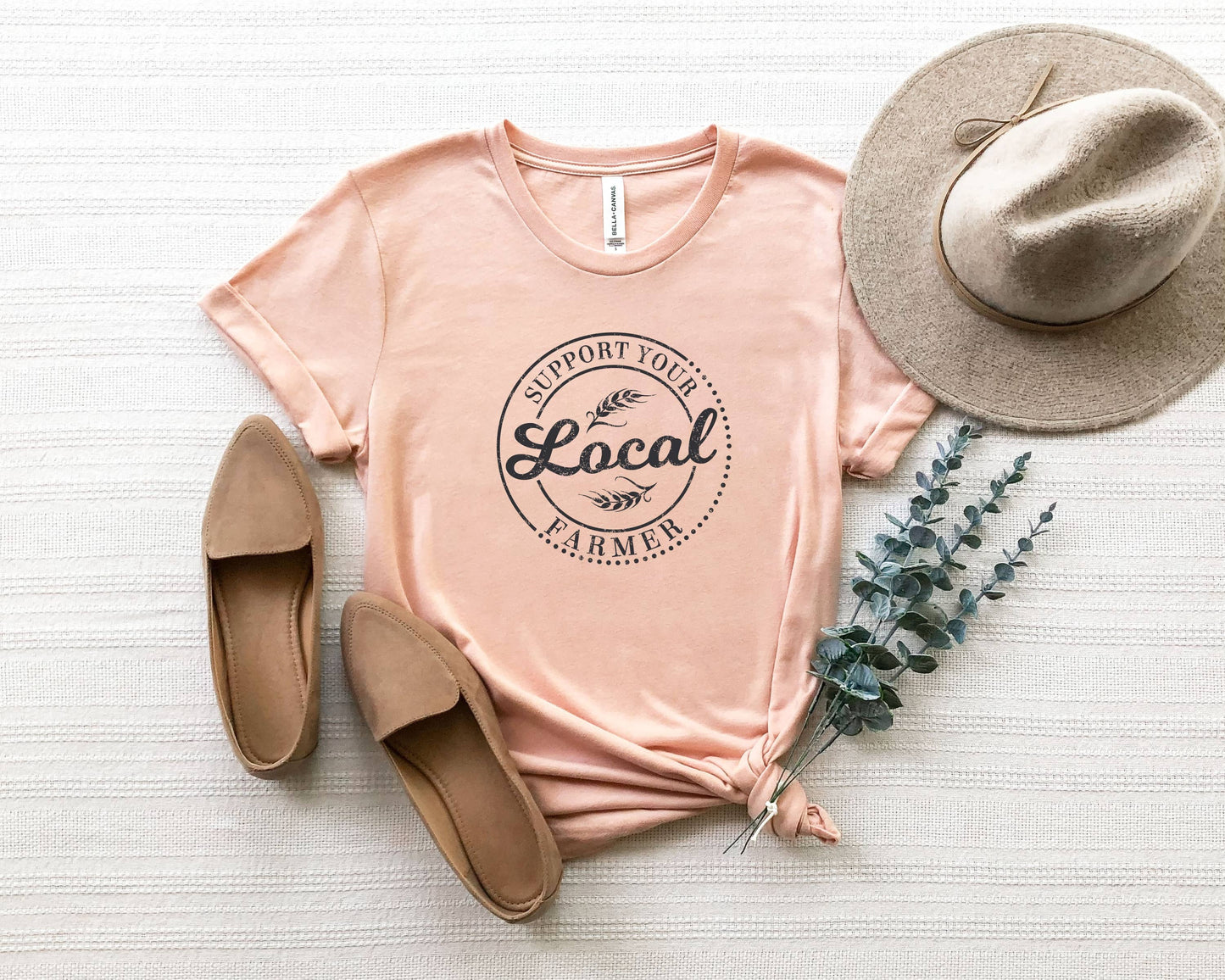 Support You Local Farmer, Farmer's Market Shirt, Farm Shirt: Gray / S - Unisex