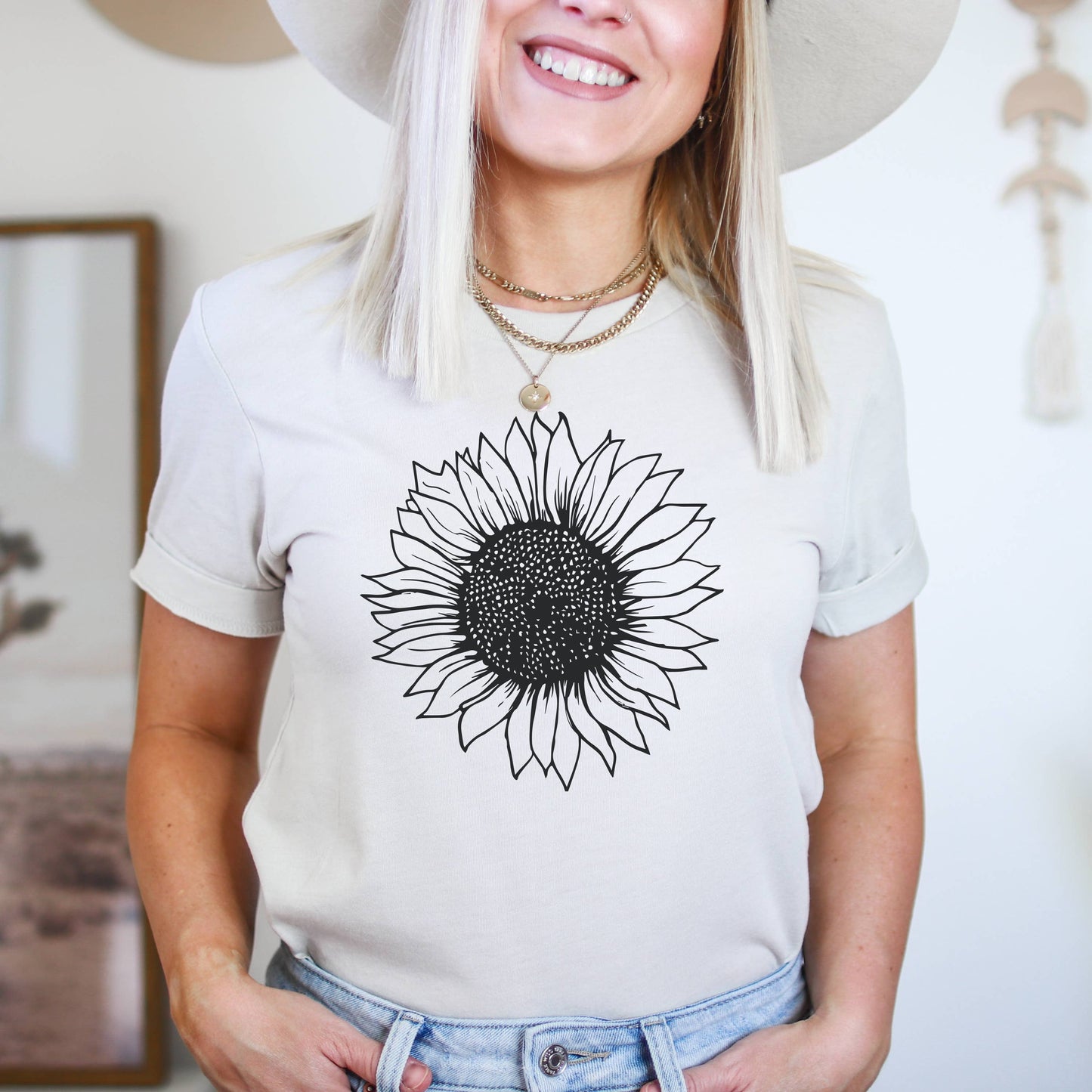 Sunflower Shirt - Flower Shirt - Boutique Bestseller: L - Unisex / Mustard