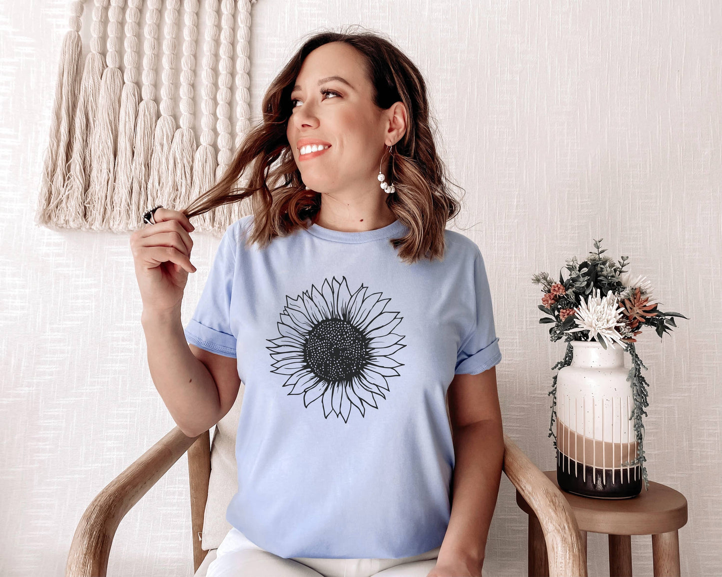 Sunflower Shirt - Flower Shirt - Boutique Bestseller: XL - Unisex / Mustard