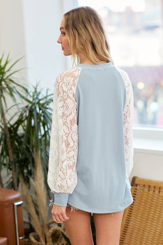 My romantic lace sage top
