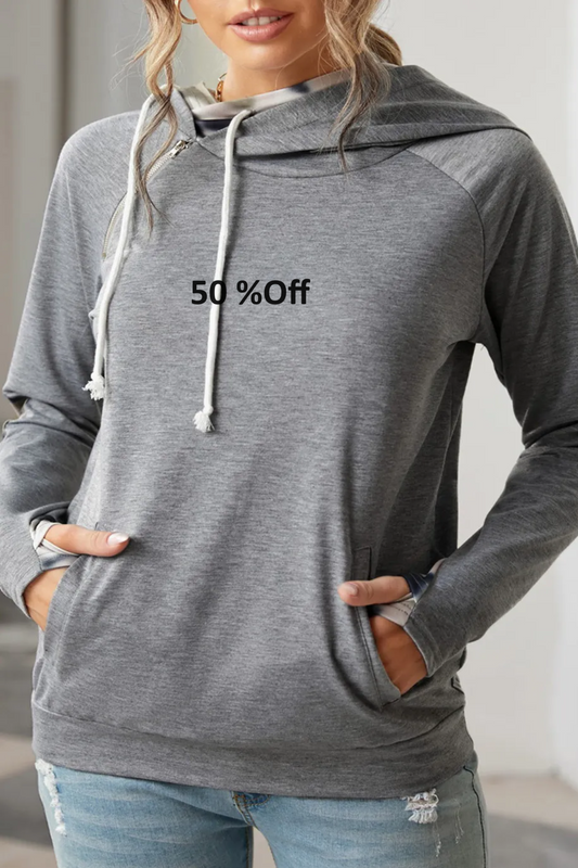 Gray Double Hooded Sweatshirt