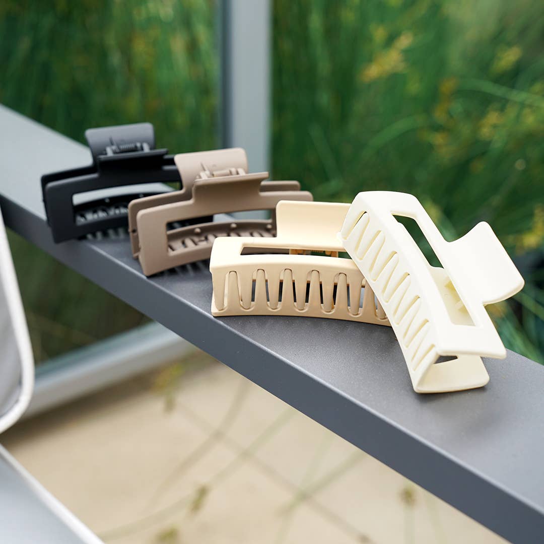 SC154841 Rectangle Hair Claw Clips: NeutralMix-154841 / OS
