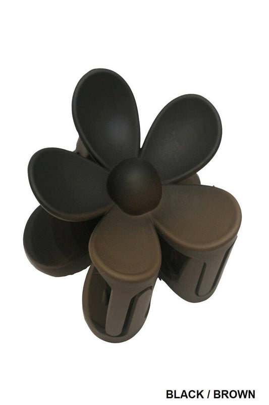 ....42POPS Large Flower Hair Claw Hair Clip Valentine gift: OS / BLACK/BROWN-161867