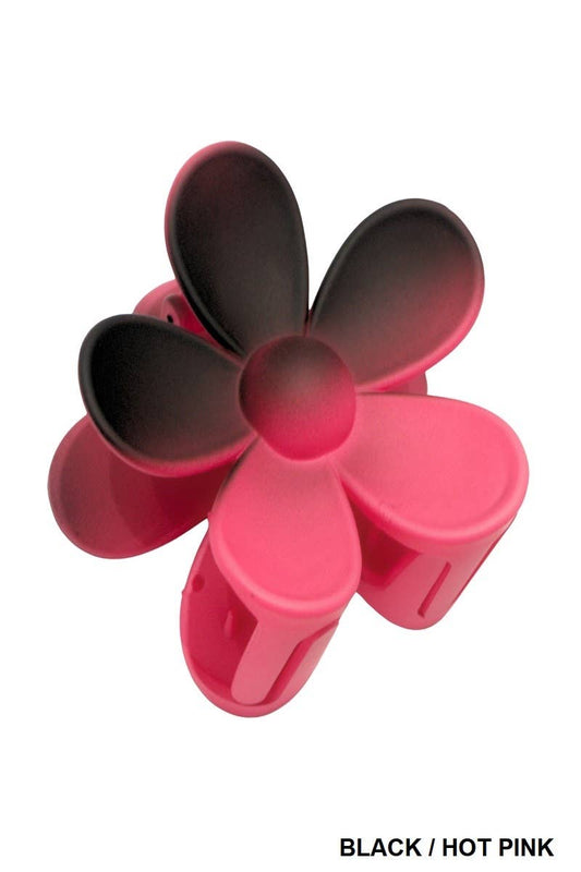 ....42POPS Large Flower Hair Claw Hair Clip Valentine gift: OS / BLACK/HOT PINK-161868