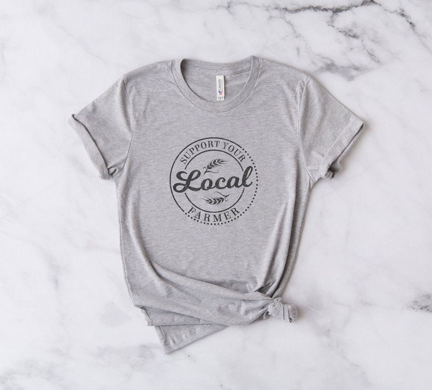 Support You Local Farmer, Farmer's Market Shirt, Farm Shirt: Gray / S - Unisex